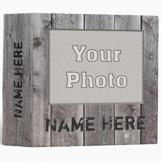 Personalized Rustic Photo Album Binder, Wood Look