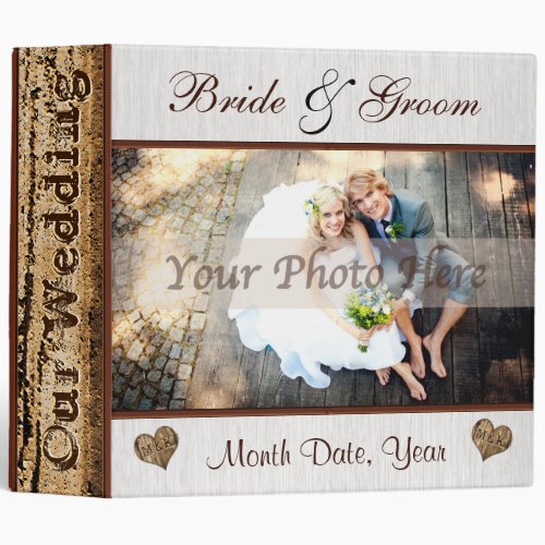 Personalized Rustic Photo Wedding Album Binder