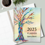 Personalized Rustic Planner<br><div class="desc">This unique Planner features a colorful mosaic tree on a watercolor background.
Easily customizable with your name and year.
Use the Design Tool to change the text size,  style,  or color.
Because we create our artwork you won't find this exact image from other designers.
Original Mosaic © Michele Davies.</div>
