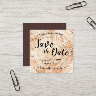 Personalized Rustic Save the date Printed Wood Square Business Card