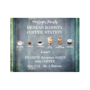 Personalized Rustic Scripture Coffee Station Metal Print