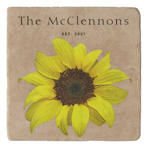 Personalized Rustic Sunflower Trivet