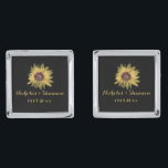 Personalized Rustic Sunflower Wedding Cufflinks<br><div class="desc">These cufflinks make the perfect gift for your bridal party or as a gift for the newly weds.</div>