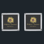 Personalized Rustic Sunflower Wedding Cufflinks<br><div class="desc">These cufflinks make the perfect gift for your bridal party or as a gift for the newly weds.</div>
