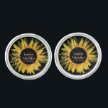 Personalized Rustic Sunflower Wedding Cufflinks<br><div class="desc">These cufflinks are perfect for your wedding.</div>