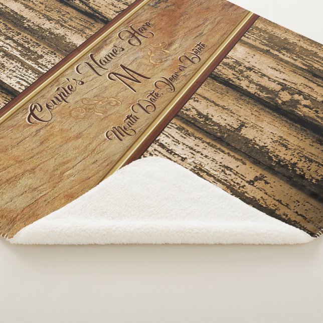 Personalized Rustic Throw Blanket, Wedding Gifts (3/4)
