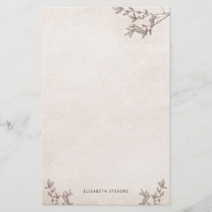 Personalized Rustic Tree Old Paper Stationery