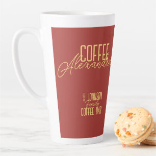 Personalized Rustic Typography Latte Mug