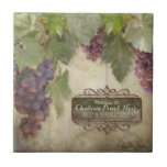 Personalized Rustic Vineyard Winery Fall Wine Sign Ceramic Tile<br><div class="desc">Matching home decor ceramic tile for walls or trivet use for the Pinot Noir Red wine lover in your life. Also excellent for a Wine country business of any kind, gift shop, food cafe, restaurant or a bed & breakfast. Personalize with your own family name or business title. Matches the...</div>