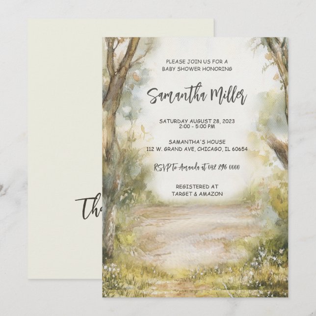 Personalized Rustic Vintage Baby Shower Invitation (Front/Back)
