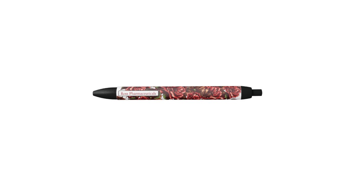 Personalized Rustic Vintage Red Roses pen | Zazzle