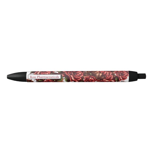 Personalized Rustic Vintage Red Roses pen (Front)