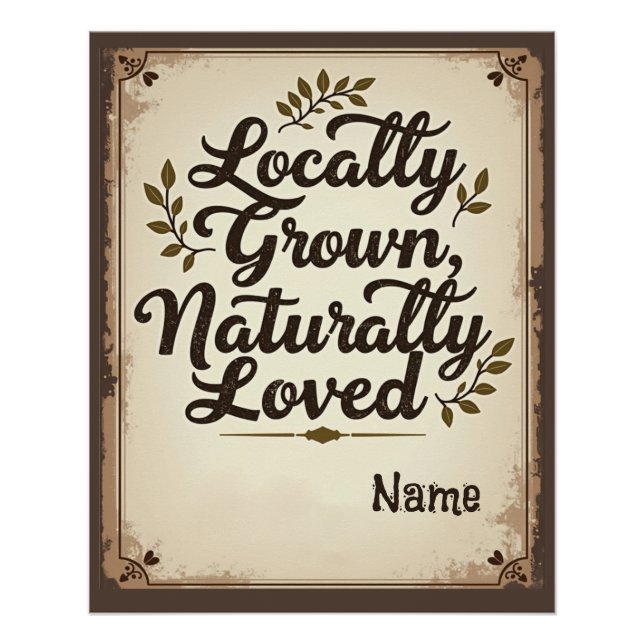 Personalized Rustic Wall Décor Poster (Front)