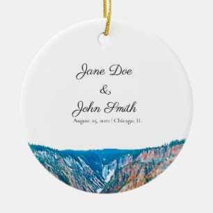 Personalized Rustic Waterfall Ceramic Ornament