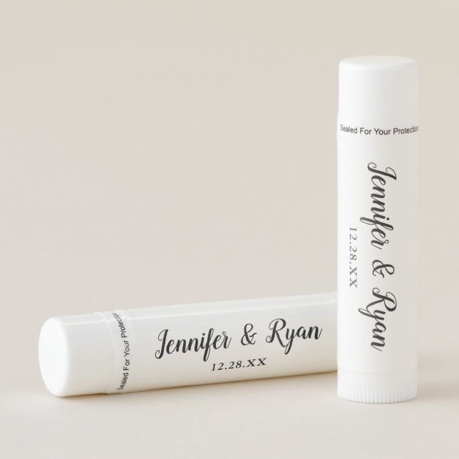 Personalized Rustic Wedding Favors Lip Balm (Front)