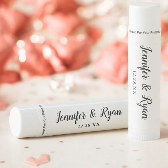 Personalized Rustic Wedding Favors Lip Balm (Creator Uploaded)