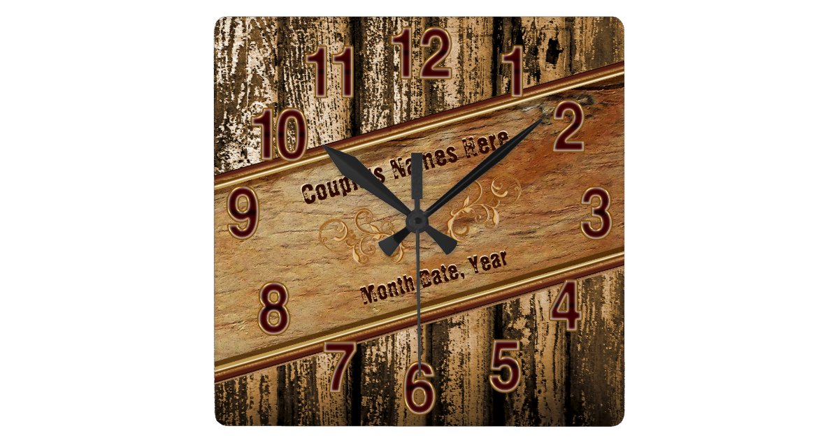 Personalized Rustic Wedding Gift Ideas For Couples Square Wall