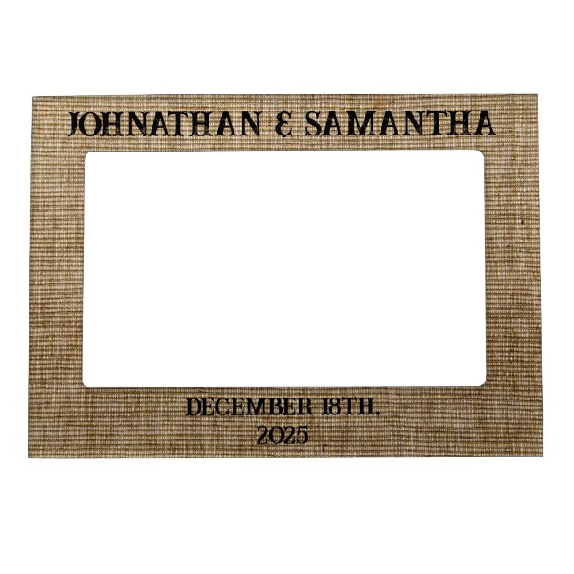 Personalized Rustic Wedding Magnetic Frame  (Front)