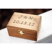 Personalized Rustic Wedding Ring Bearer Box (Top)