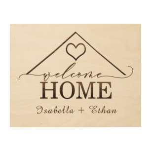 Personalized Rustic Welcome Home Sign