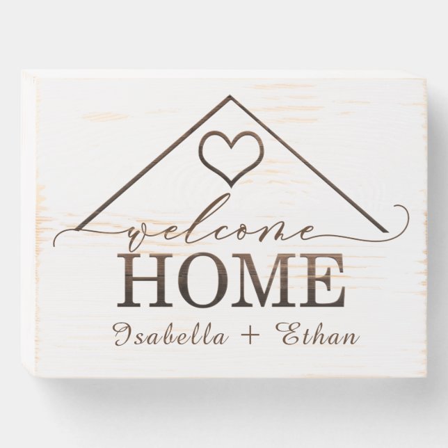 Personalized Rustic Welcome Home Sign (Front Horizontal)