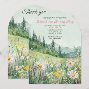 Personalized Rustic Wildflowers Birthday  Invitation