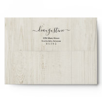 Personalized Rustic Wood Background Envelope