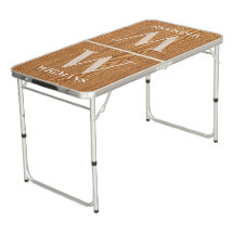 Personalized Rustic Wood Beer Pong Table