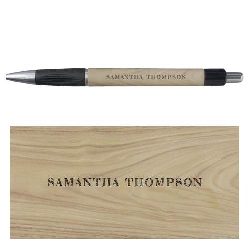 Personalized Rustic Wood Engraved Look Pen
