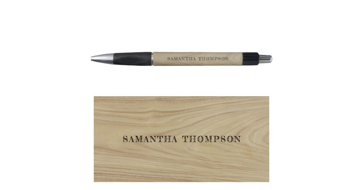 Personalized Rustic Wood Engraved Look Pen | Zazzle
