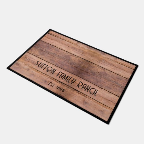 Personalized Rustic Wood Family Name Ranch  Doormat