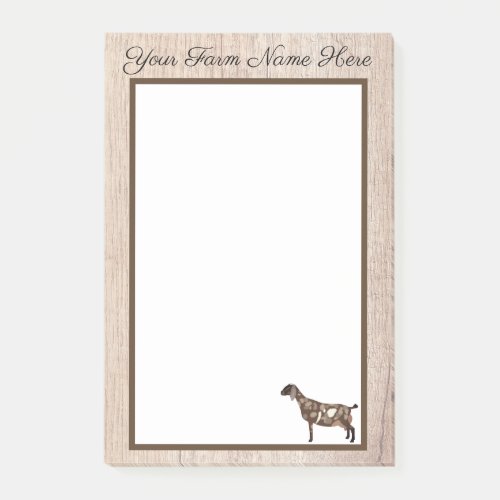 Personalized Rustic Wood Nubian Dairy Goat Post_it Notes