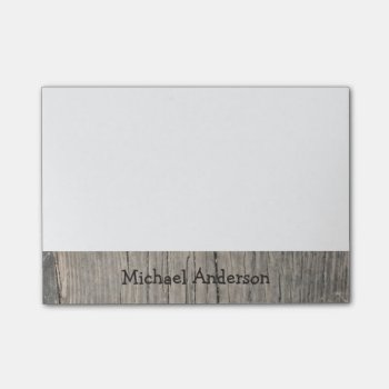 Personalized Rustic Wood Post-it Notes by DesignByLang at Zazzle