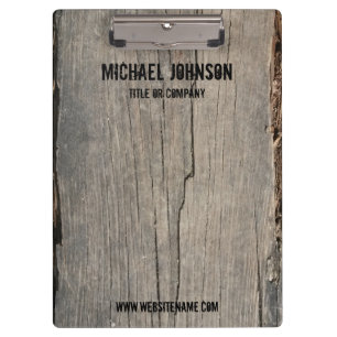 Personalized Rustic Wood Texture Business Clipboard