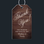 Personalized Rustic Wood Thank You Wedding Favor Gift Tags<br><div class="desc">Personalized Thank You Wedding Favor Gift Tags</div>