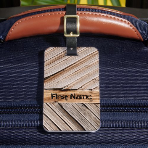 Personalized Rustic Wooden Door Luggage Tag