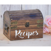 Personalized Rustic Wooden Recipe Chest (Front)