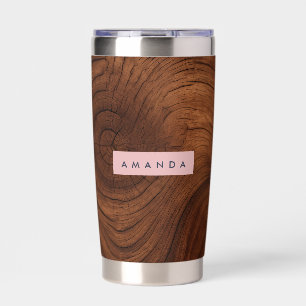 Personalized Rustic Woodgrain Style Insulated Tumbler
