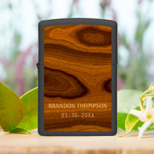 Personalized Rustic Woodgrain Texture Pattern Zippo Lighter
