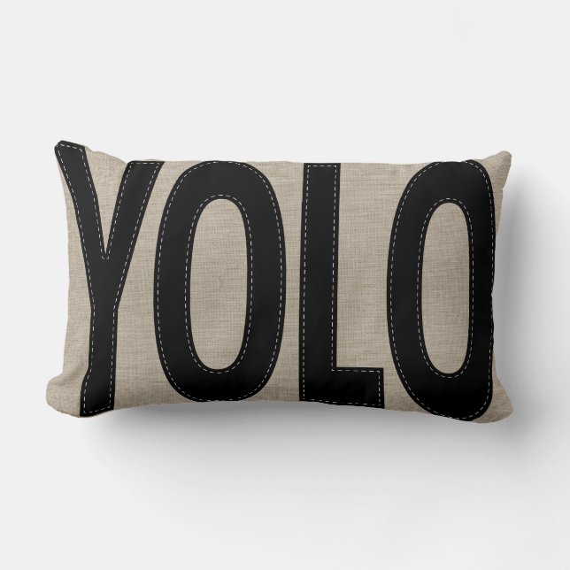 Personalized Rustic YOLO You Only Live Once Lumbar Pillow (Front)