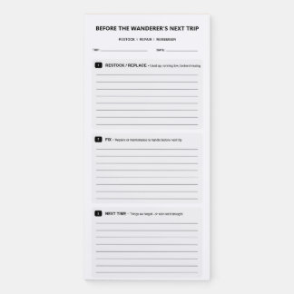 Personalized RV Before Next Trip Checklist Magnetic Notepad