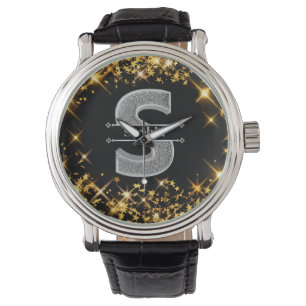 Personalized S Initial Silver Monogram Your Name Watch
