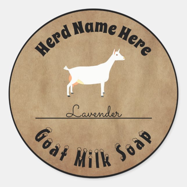 Personalized Saanen Dairy Goat Milk Soap Classic Round Sticker (Front)