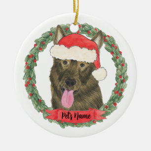 Personalized Sable German Shepherd Christmas Ceramic Ornament