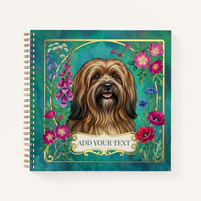 Personalized Sable Lhasa Apso Square Notebook (Front)