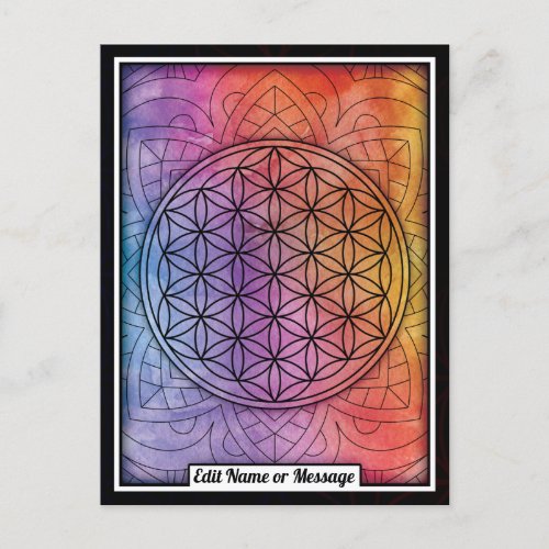 Personalized Sacred Geometry Flower of Life Postcard