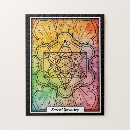 Personalized Sacred Geometry Metatrons Cube Jigsaw Puzzle