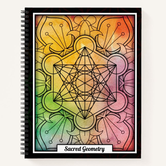 Personalized Sacred Geometry Metatron's Cube Notebook (Front)
