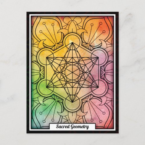 Personalized Sacred Geometry Metatrons Cube Postcard