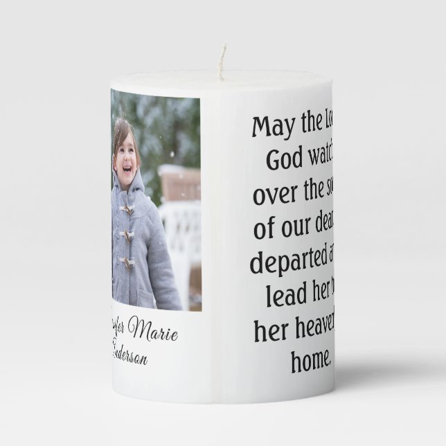 Personalized Sacred Heart of Jesus Memorial Candle (Back)